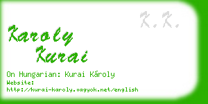 karoly kurai business card